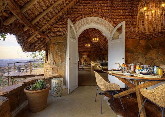 Room dining area, The Sanctuary at Ol Lentille